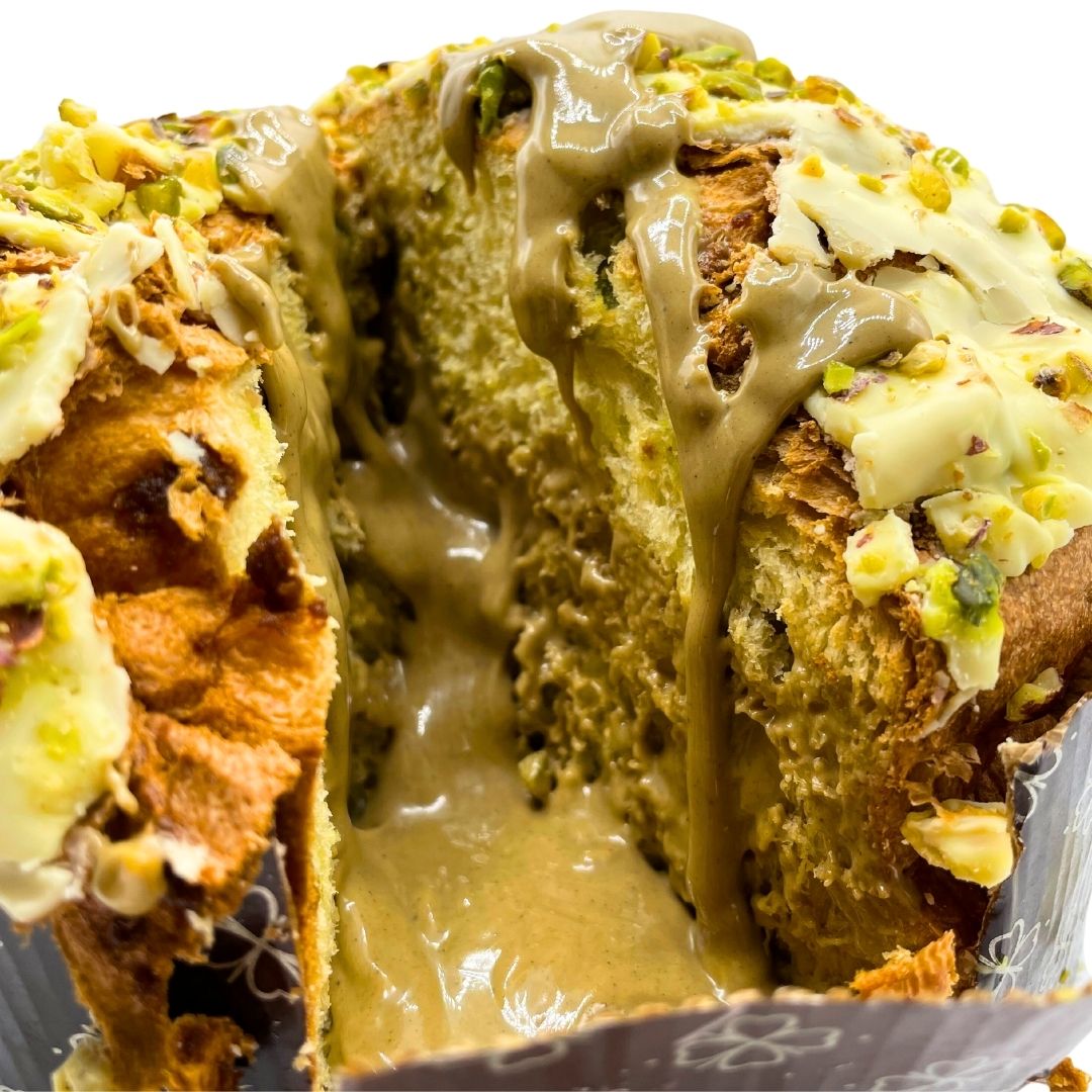 Panettone al Pistacchio 750g con Vasetto di Crema di Pistacchio siciliano 190g